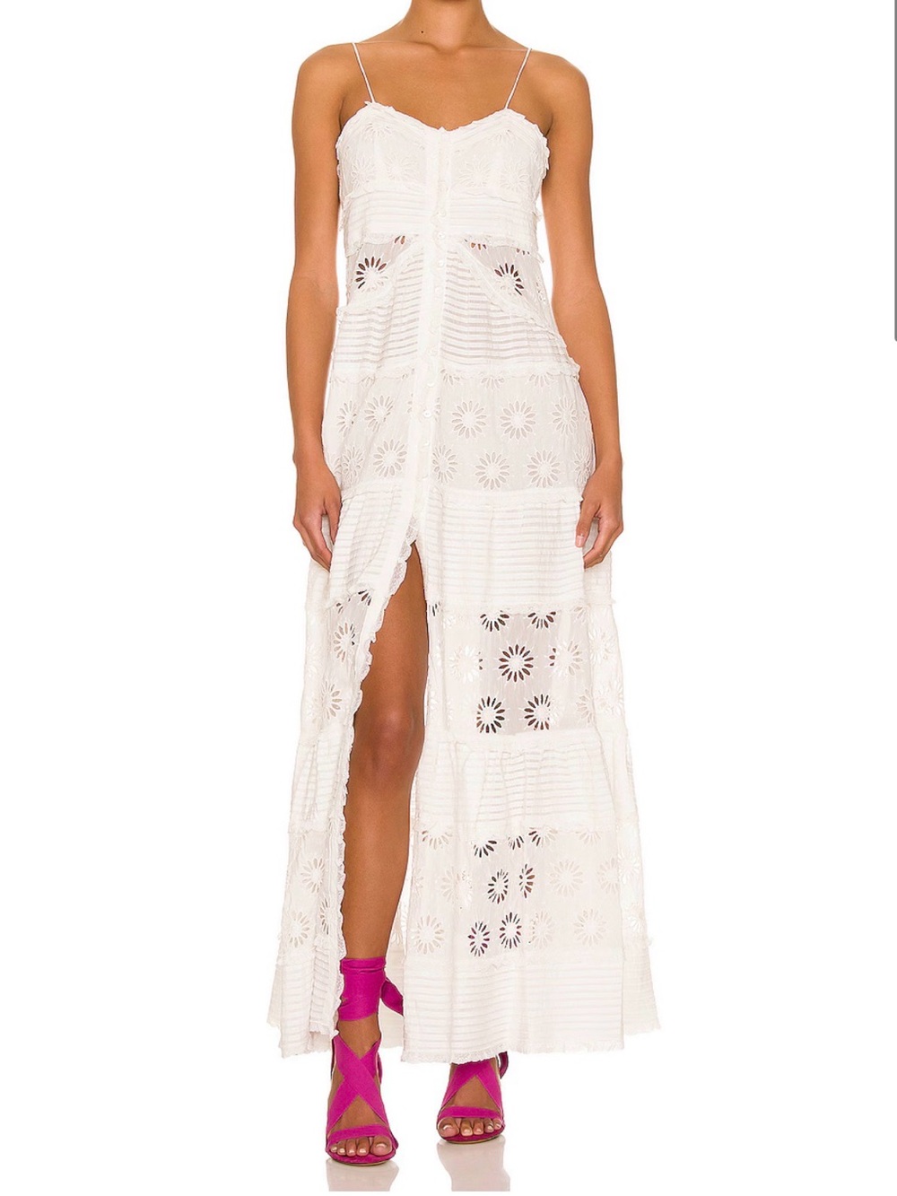 Isabel Marant: Drake tiered eyelet ruffle maxi dress